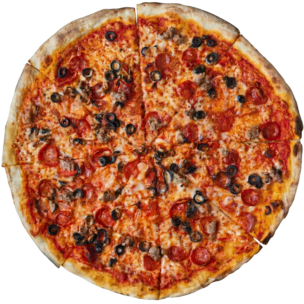 Heavy Jevy loaded New York style pizza